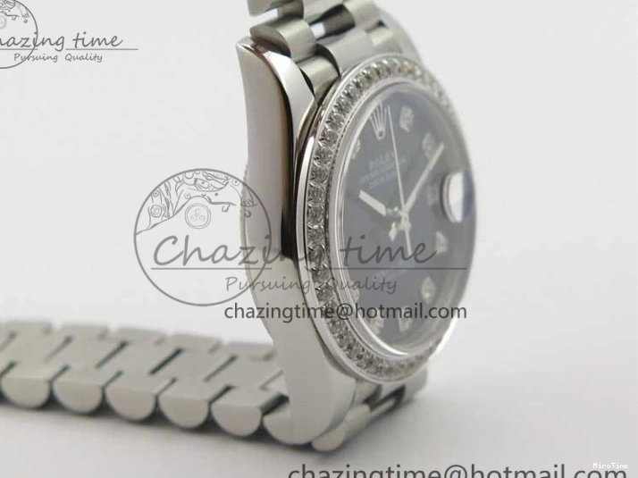 MiroTime 0405 Datejust 31mm 278275 SS Crystal Bezel BP Maker Best Edition Black Dial Crystal on SS President Bracelet Popular 3097